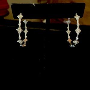 Silver crystal hoop